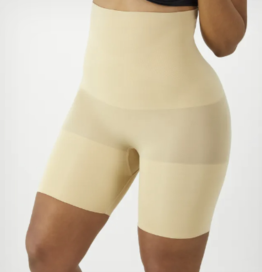 Maidenform Women's Medium High-Waist Thigh Slimmer Seamless Shaping Shorts L26-3